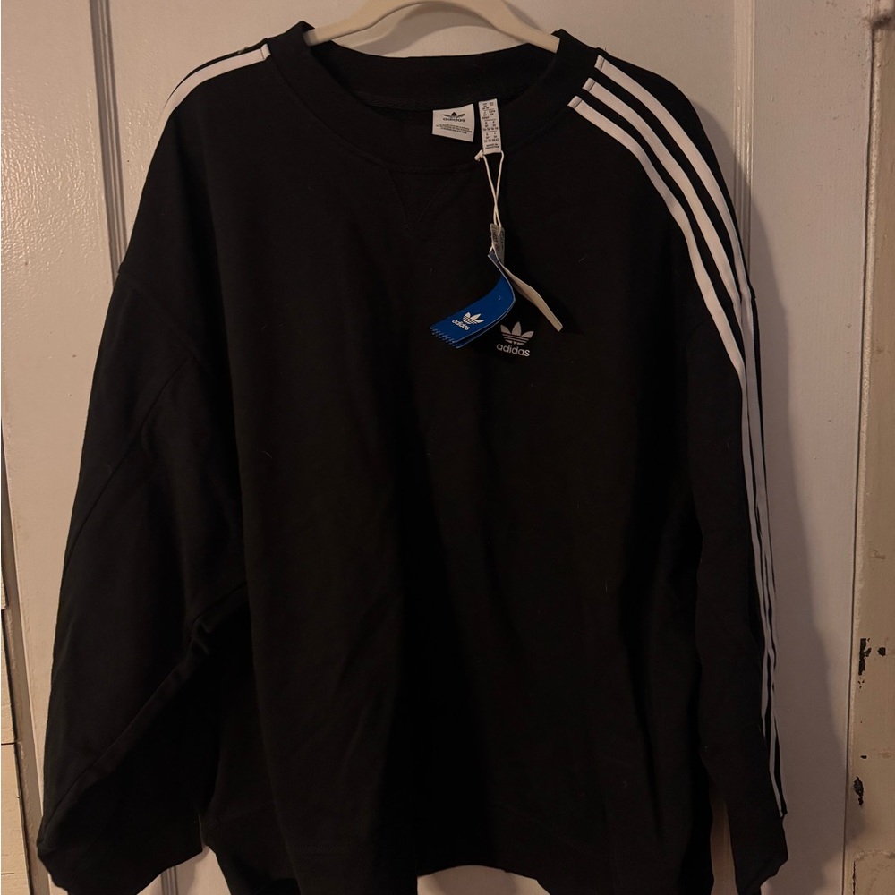 Adidas Black Crewneck with White Accents